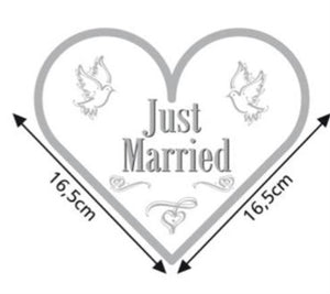 Servietten just married in Herzform