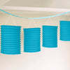 Papier Girlande mit 8 Laternen 3,65m - hellblau