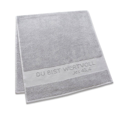 Du bist wertvoll Handtuch 50x100cm aus 100% Baumwolle mit Text Bordüre