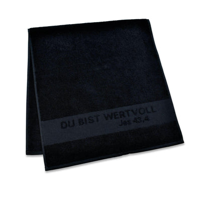 Du bist wertvoll Handtuch 50x100cm aus 100% Baumwolle mit Text Bordüre