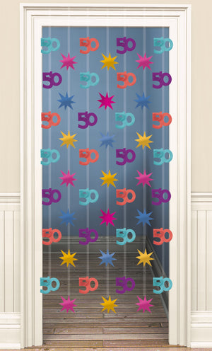 Türhänger bunt Zahl 50