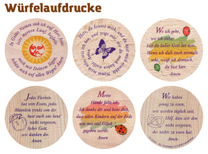 Gebetswürfel Kindergebete aus Holz 6cm mehrfarbig