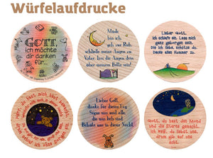 Gebetswürfel Abendgebete für Kinder 5cm  mehrfarbig