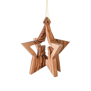 3D-Baumschmuckanhänger "Krippe in Stern"