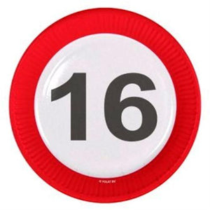 8 Teller Verkehrsschild  Zahl 16
