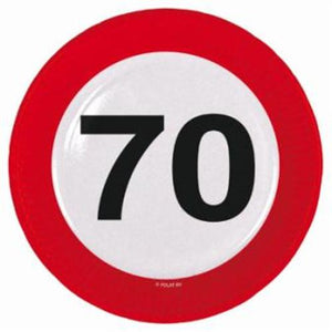 Teller Verkehrsschild  Zahl 70