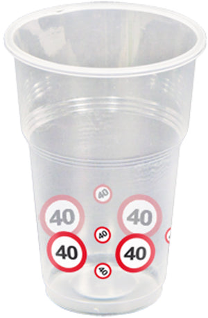 Plastik-Becher Verkehrszeichen 200ml