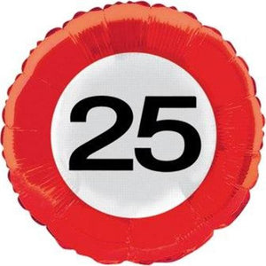 Folienballon Verkehrszeichen Zahl 25