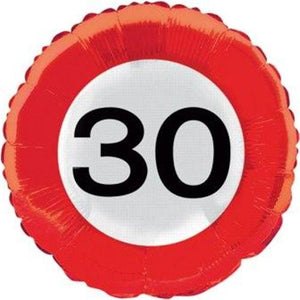 Folienballon Verkehrszeichen Zahl 30