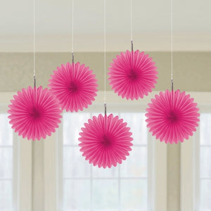 Hanging Fan Decoration 5er-Set pink