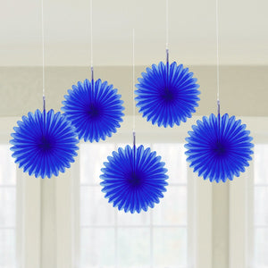 Hanging Fan Decoration 5er-Set dunkelblau