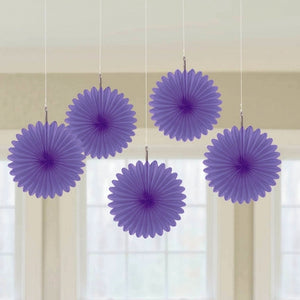 Hanging Fan Decoration 5er-Set lila