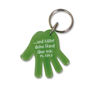 Schlüsselanhänger Hand 4,5cm "...und hältst deine Hand über mir. Ps. 139,5"