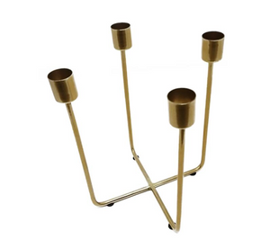 Goldene Stabkerzenhalter für 4 Kerzen 14x20x14cm 33040