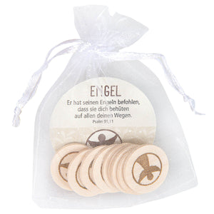 Einkaufswagenchips Engel, aus Holz im 10er-Pack