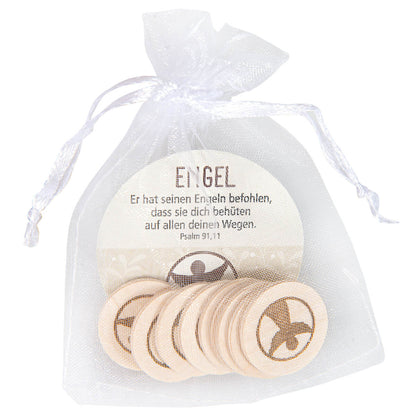 Einkaufswagenchips Engel, aus Holz im 10er-Pack