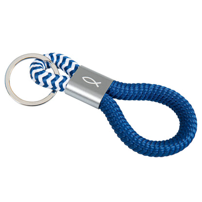 Schlüsselanhänger "Tau" Fischsymbol – Blau
