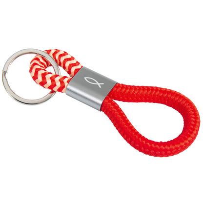 Schlüsselanhänger "Tau" Fischsymbol – Rot