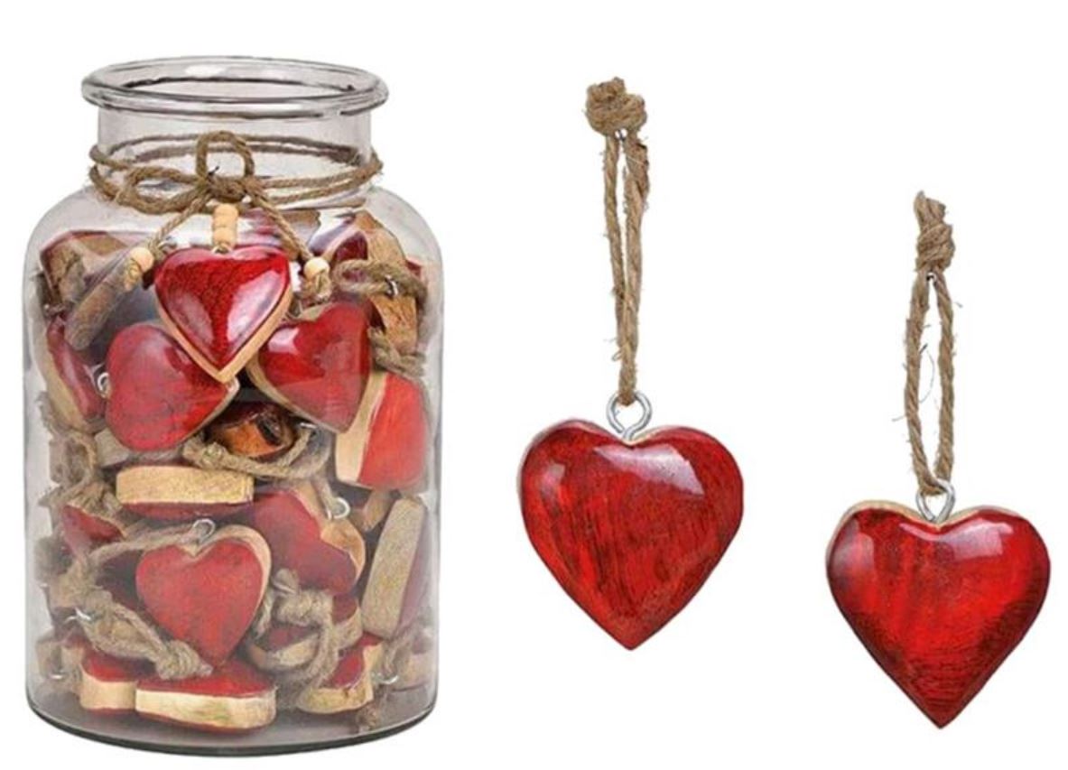 16 Stück Valentinstags-Herzen Zum Aufhängen – Weinrote 3D-Glitzer-Herzen, Drehbar, Für Deko An Decke & Fenster