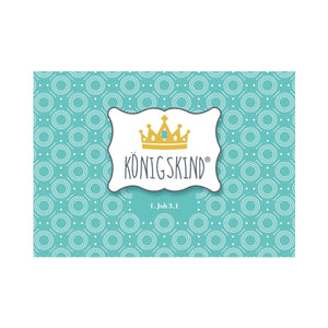 Postkarte Königskind türkis