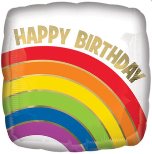 Geburtstagsballon quadratisch Regenbogen