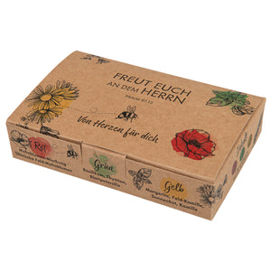 Samenkugeln Blumen & Kräuter – 3er-Set in Geschenkbox mit Bibelvers
