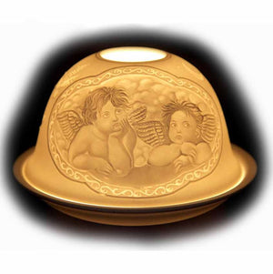 Windlicht aus Porzellan Engel