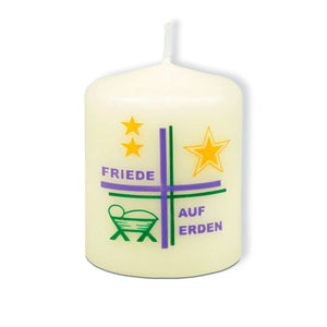 Kleine Tischkerze "Friede auf Erden" 6cm