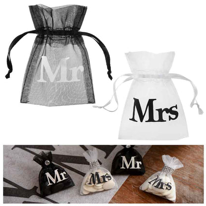 Organzasäckchen Mr & Mrs 10er