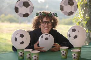 Wimpelkette Fussball weiß schwarz 6m