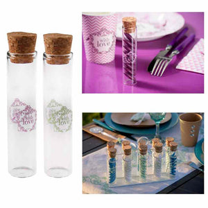 Glasröhrchen "with love" mit Korken 4 Stück