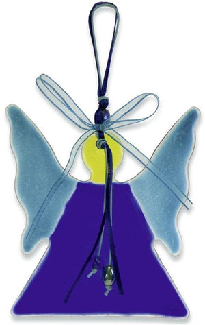Deko-Anhänger "Engel" aus buntem Glas 12,5cm