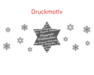Glastasse Stern "Gesegnete Weihnachten"