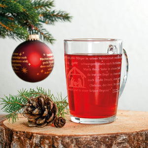 Teeglas Weihnachten mit Weihnachtsgeschichte