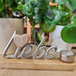 Teelichthalter Schriftzug Liebe aus Metall und Holz 31cm
