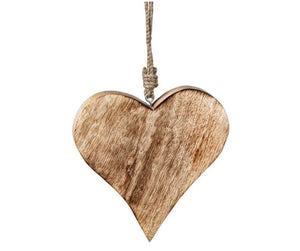Holzherz Hänger aus Mangoholz 15cm