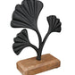Standrelief Ginkgo Mangolholz schwarz 17cm