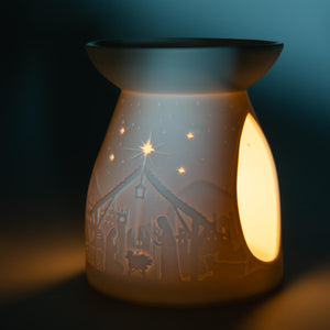 Aromalampe mit Krippenmotiv für die Weihnachts- und Adventszeit