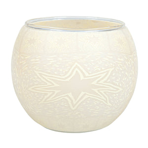 weißes Leuchtglas Stern 9x11 cm