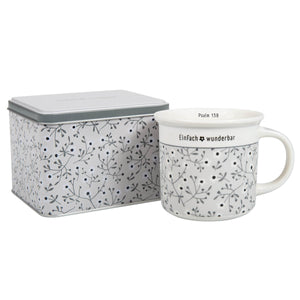 Tasse mit Metalldose "Einfach wunderbar"