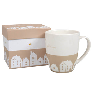 Tasse Häuser "Gott ist mitten unter uns"