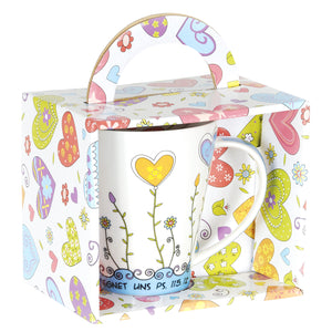 Jumbo Tasse mit Herzblumen Der Herr denkt an uns