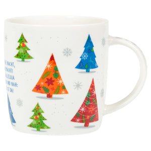 Weihnachtstasse Tannenbäume Stille Nacht