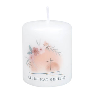 Oster-Tischkerze "Liebe hat gesiegt" 6cm