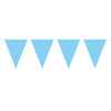 Wimpelkette einfarbig 10 m mit XL-Wimpeln - hellblau