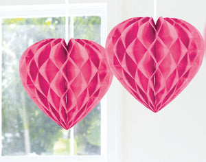 Honigwaben Herz Rosa 30cm