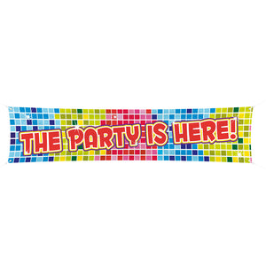 Bithday Blocks Banner "The Party is Here" 40x180cm