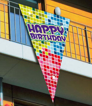 Megafahne Birthday Blocks, Happy Birthday, 90 x 150cm