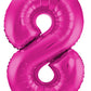 Folienballon groß Magenta Zahl 8