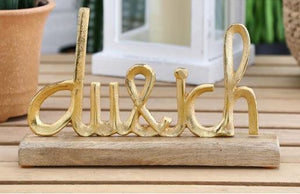 Schriftzug "du & ich" golden 25cm